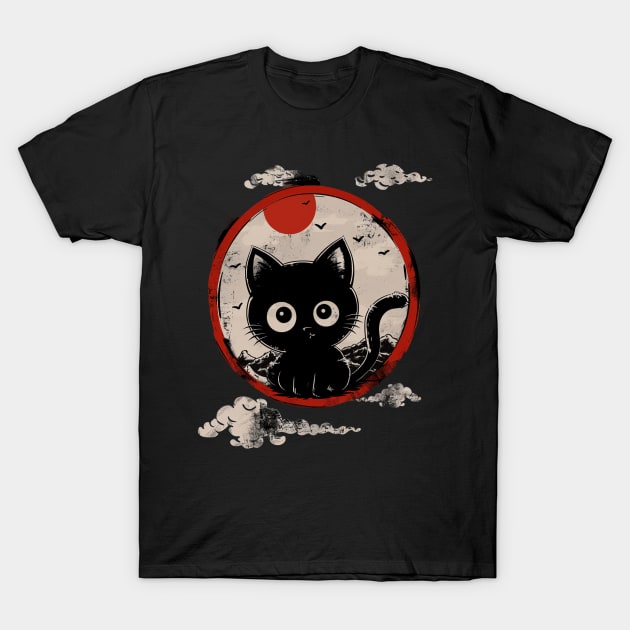 Kawaii Cat Balloons T-Shirt by skeleton sitting chained